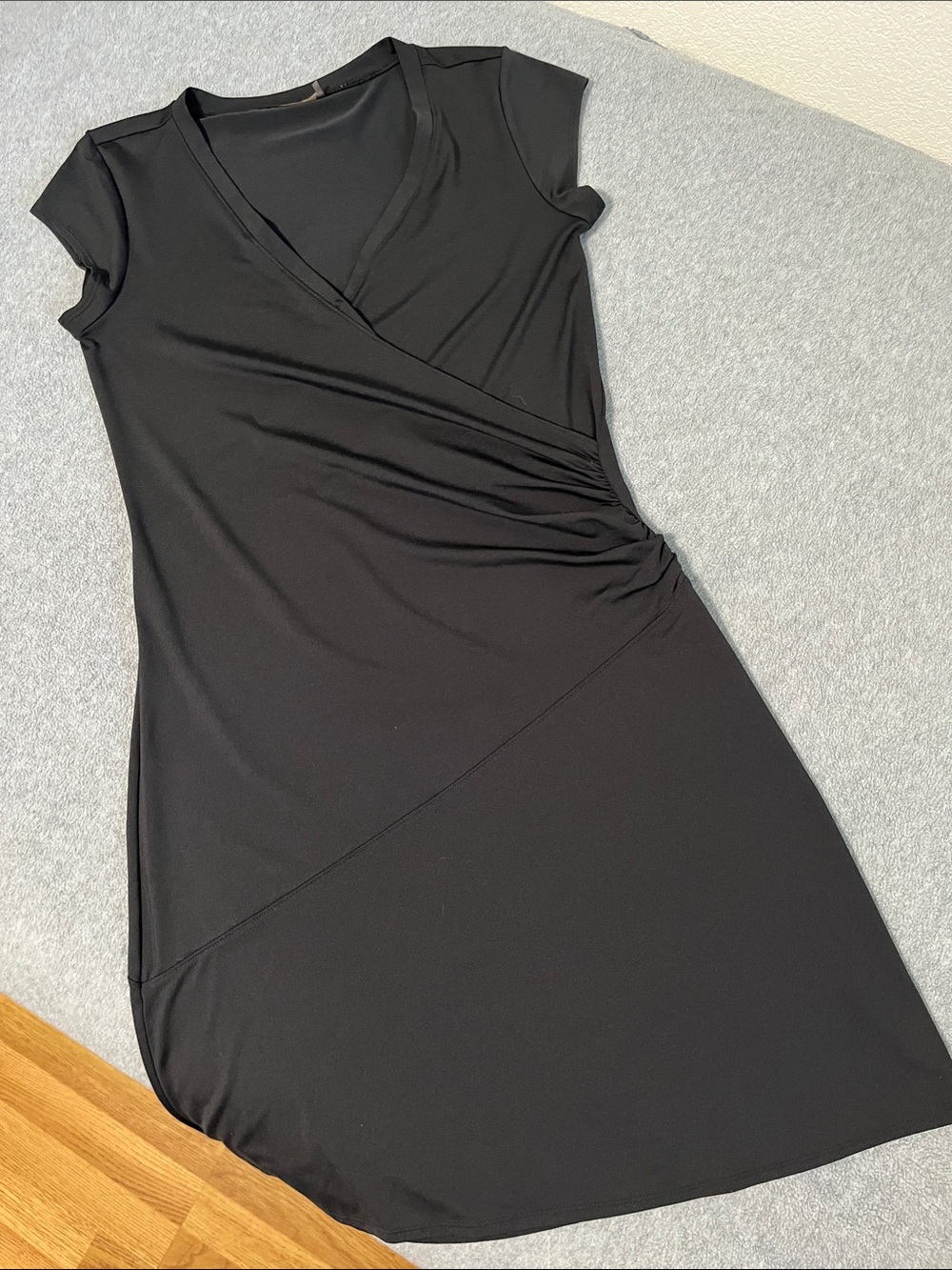 Athleta Nectar Athletic Dress Medium Faux Wrap Black Golf Active